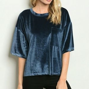 Blue Velvet Top